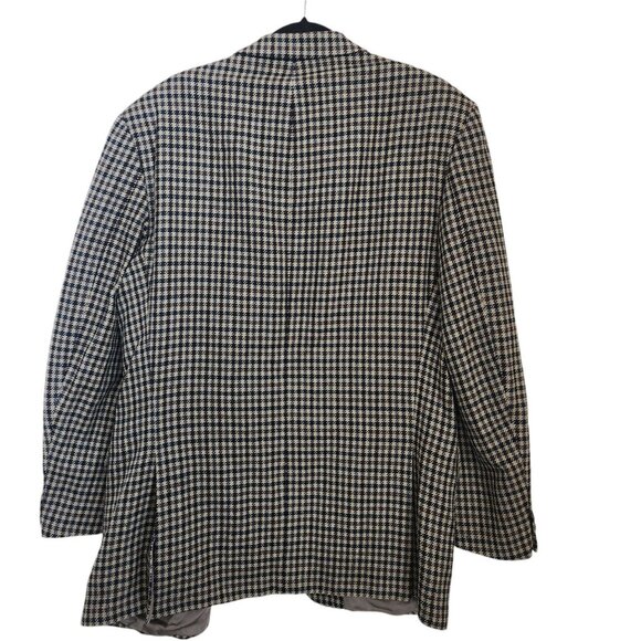 BOSS Blazer Cashmere Wool Sports Coat‎ 42 Plaid Checker Brown Double Vent - Picture 6 of 16